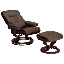 Argos Home Santos Recliner Chair with Footstool - Chocolate - thumbnail 1