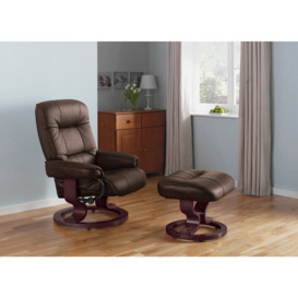 Argos Home Santos Recliner Chair with Footstool - Chocolate - thumbnail 2