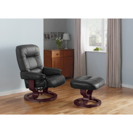 Argos Home Santos Recliner Chair with Footstool - Black - thumbnail 2