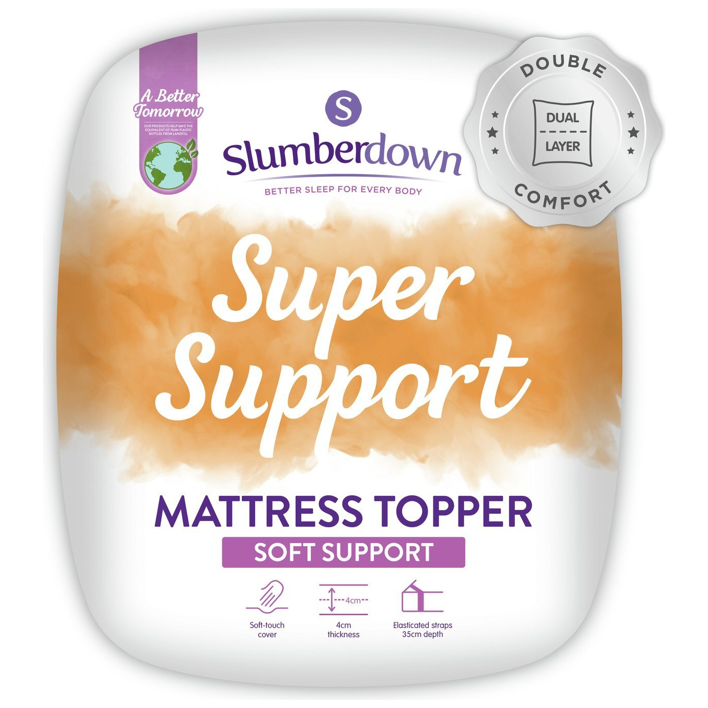 Slumberdown Support 4cm Mattress Topper - Single - image 1