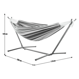 Vivere Denim Double Hammock with Metal Stand - thumbnail 2