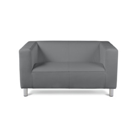 Argos Home Moda Small Faux Leather 2 Seater Sofa - Grey