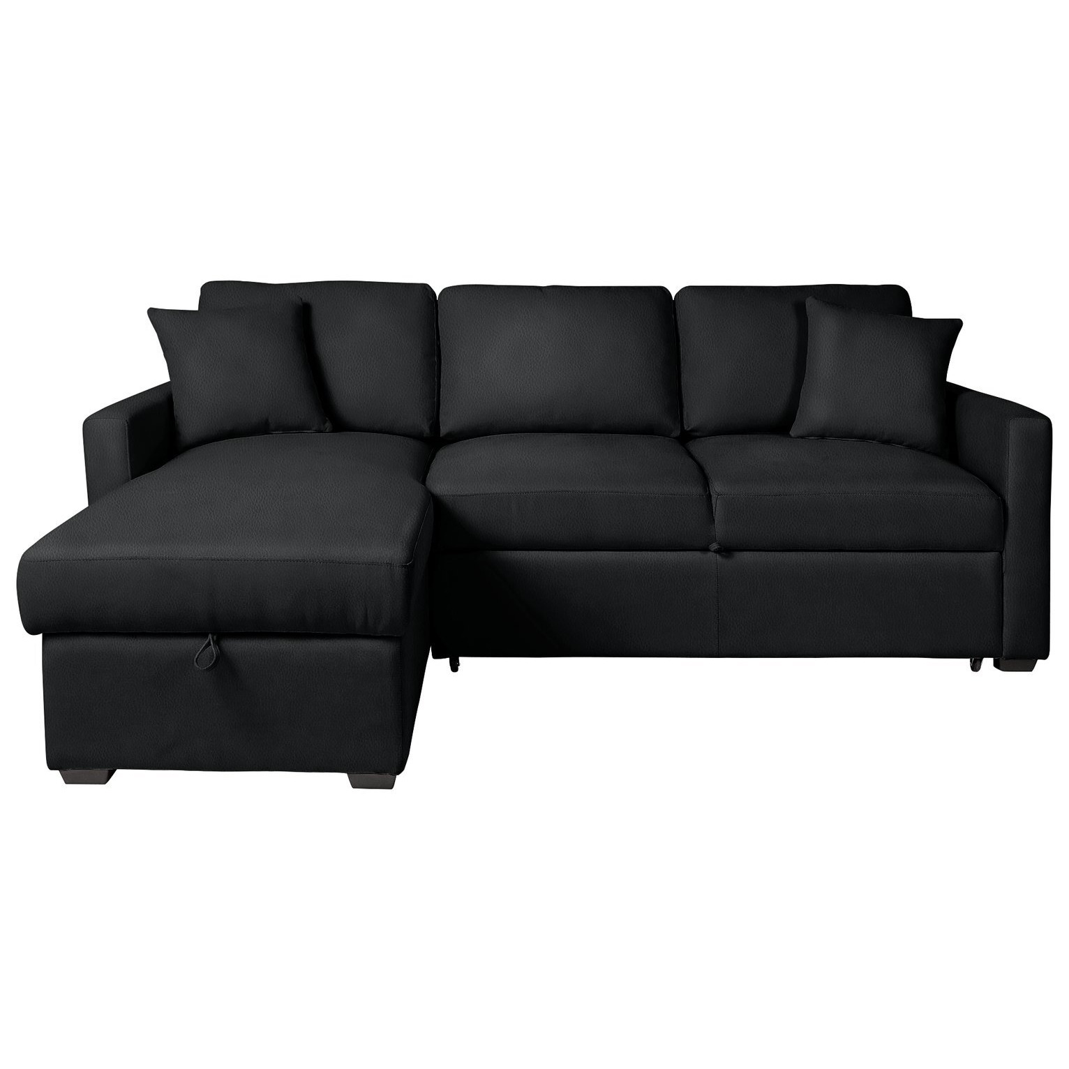 Habitat Reagan Left Hand Corner Chaise Sofa Bed - Black - image 1