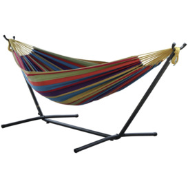 Vivere Tropical Double Hammock with Metal Stand - thumbnail 1