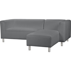 Argos Home Moda Faux Leather Corner Chaise Sofa - Grey - thumbnail 2