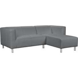 Argos Home Moda Faux Leather Corner Chaise Sofa - Grey - thumbnail 1
