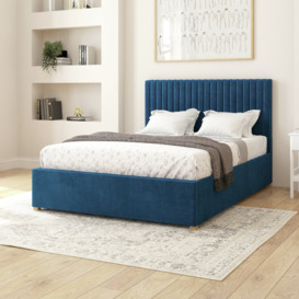 Aspire Double Velvet Adjustable Bed with Mattress - Navy - thumbnail 2