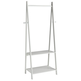 Argos Home Decorative Clothes Rail with 2 Shelves - White