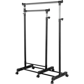Argos Home Clothes Rail with Lower Swing Out Rail - Black - thumbnail 1