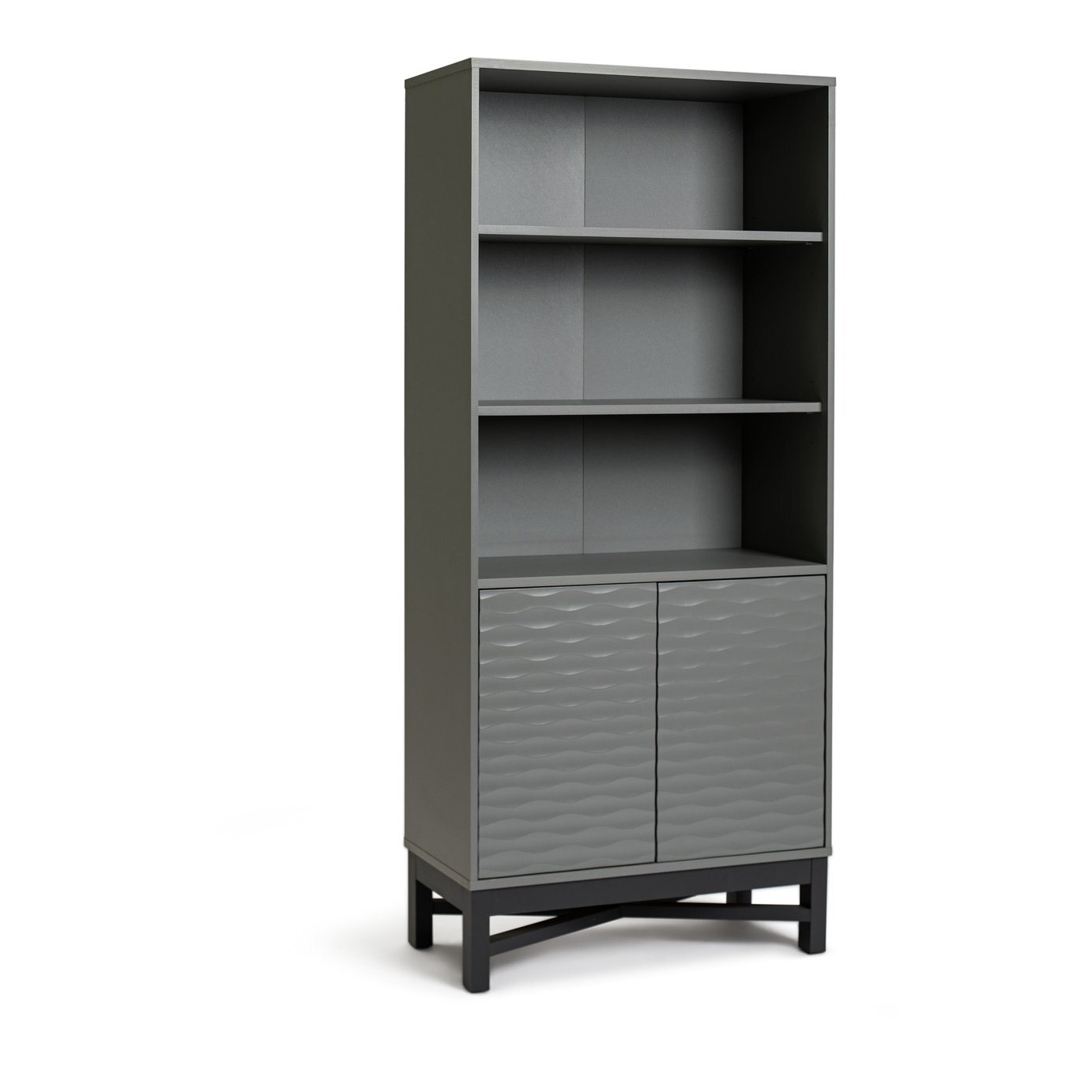 Habitat Zander Tall Textured Bookcase - Grey - image 1
