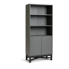 Habitat Zander Tall Textured Bookcase - Grey