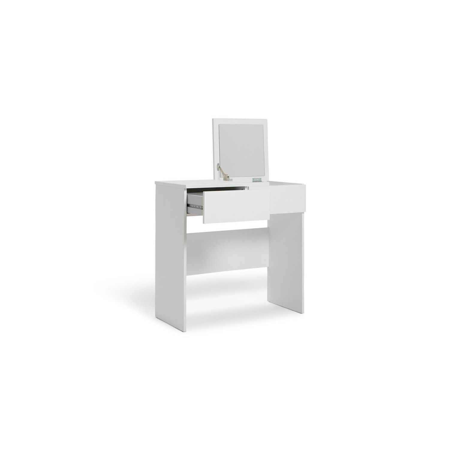 Argos Home Malibu 1 Drawer Dressing Table & Mirror - White - image 1