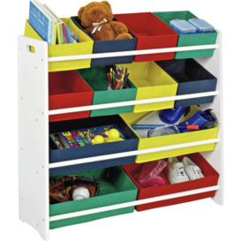 Argos Home 4 Tier Kids Basket Storage Unit with Bins - White - thumbnail 1