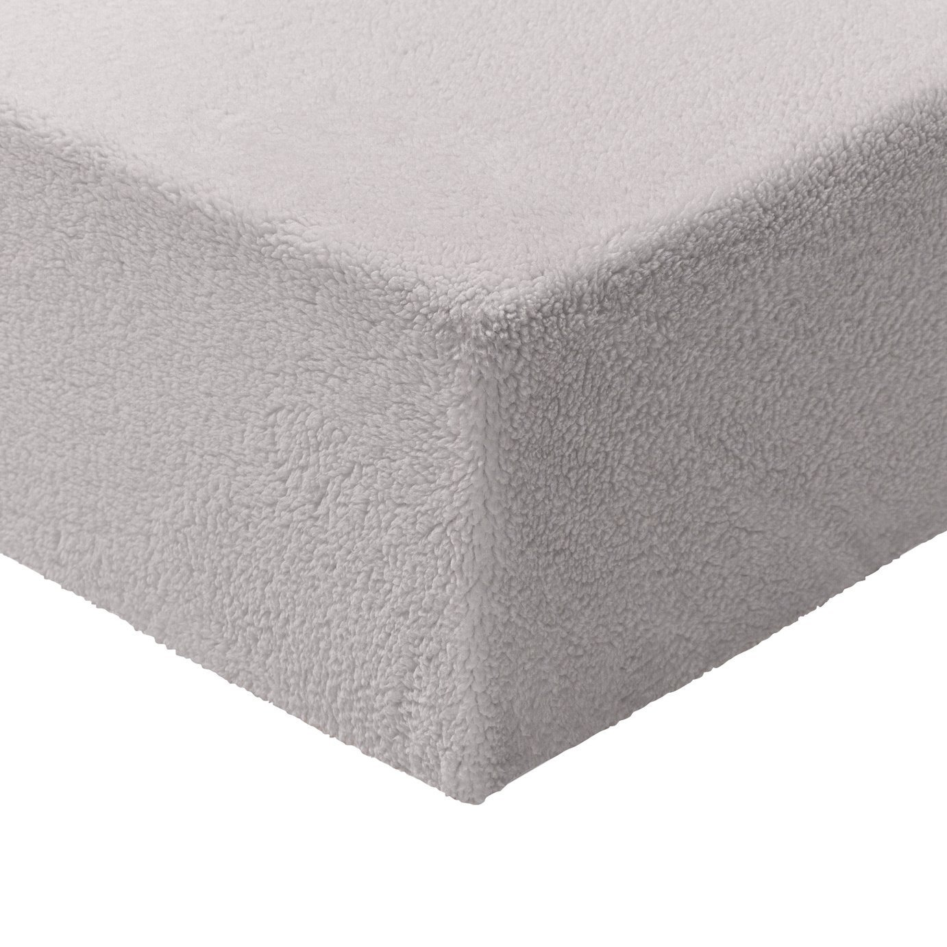 Argos Home Fleece Grey Fitted Sheet - Superking - image 1