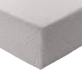 Argos Home Fleece Grey Fitted Sheet - Superking - thumbnail 1