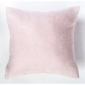 Argos Home Plain Super Soft Fleece Cushion - Pink - 43x43cm - thumbnail 1