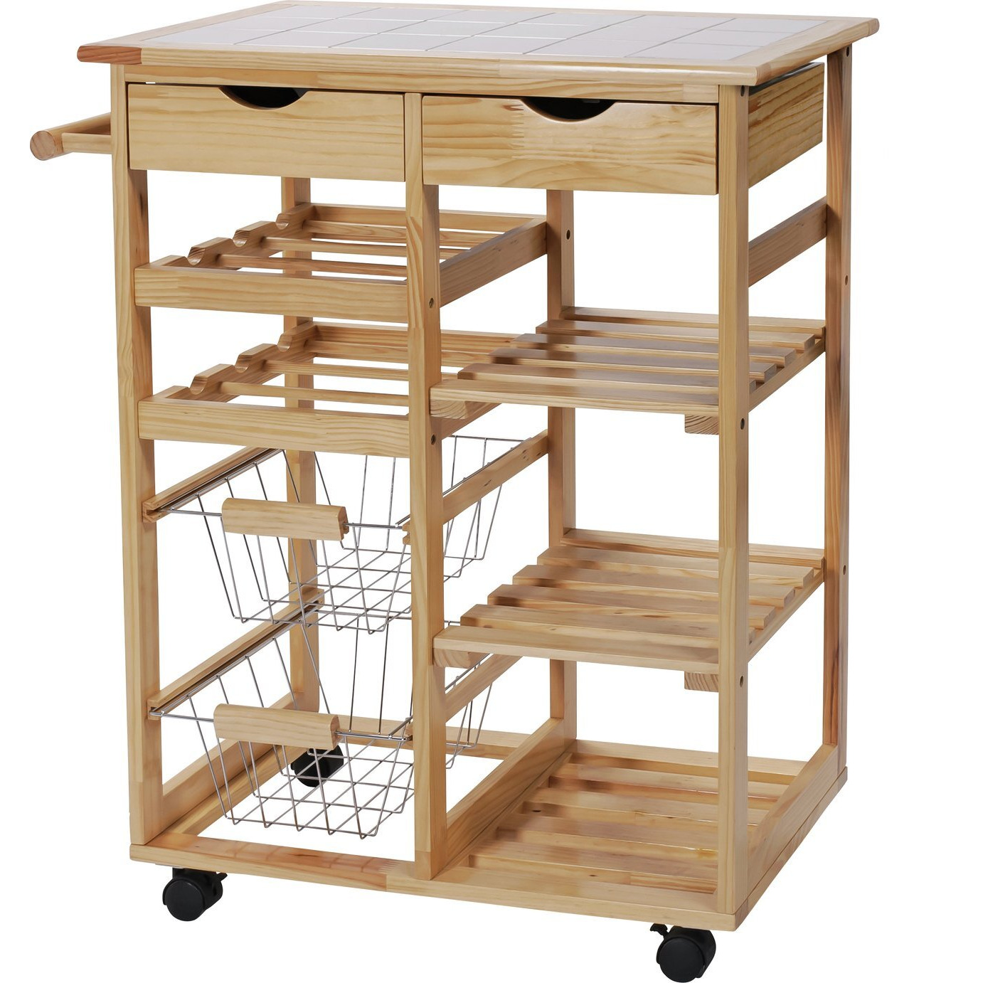 Argos Home Pine Tile Top Kitchen Trolley by Argos
