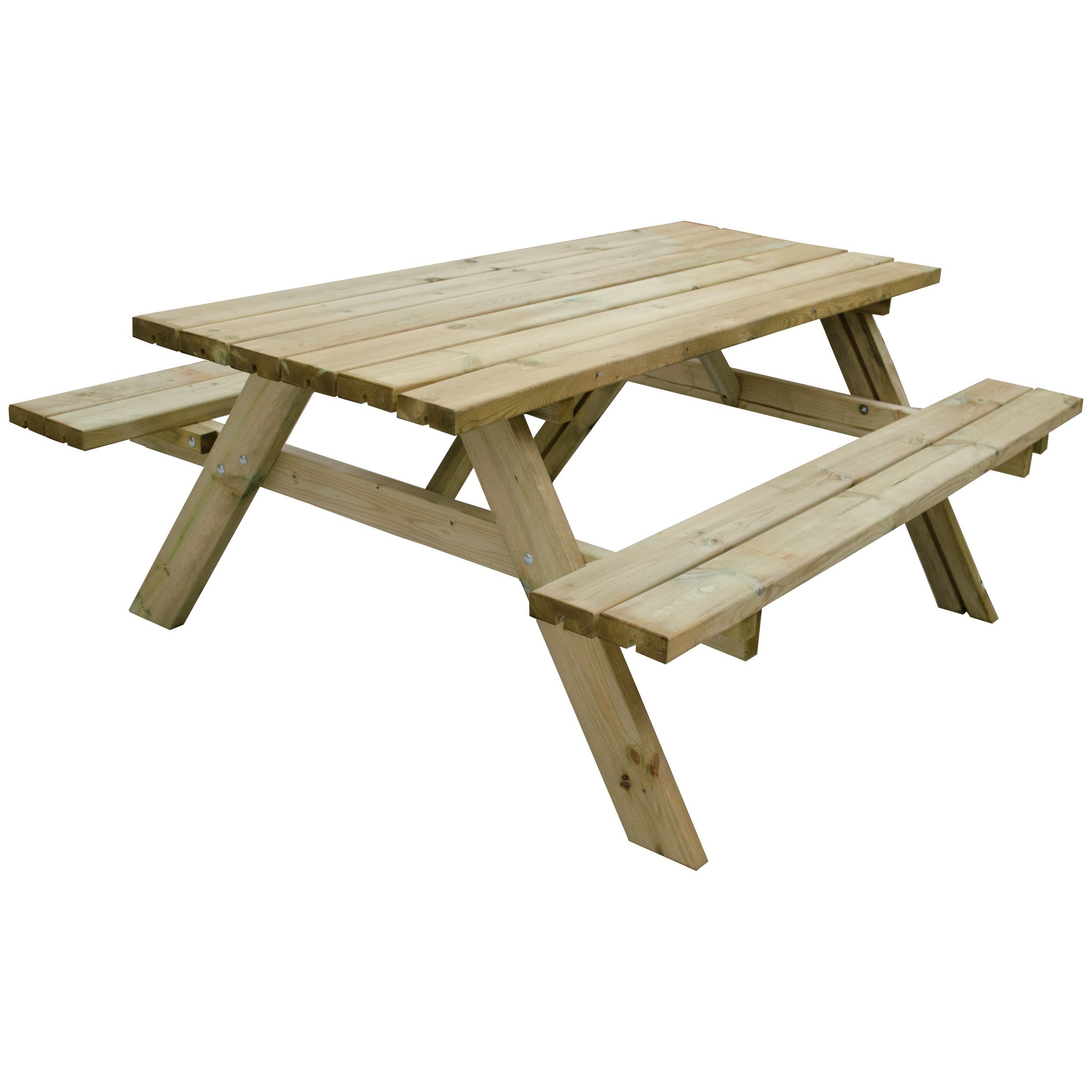 Forest Garden 8 Seater Wooden Rectangular Picnic Table - image 1