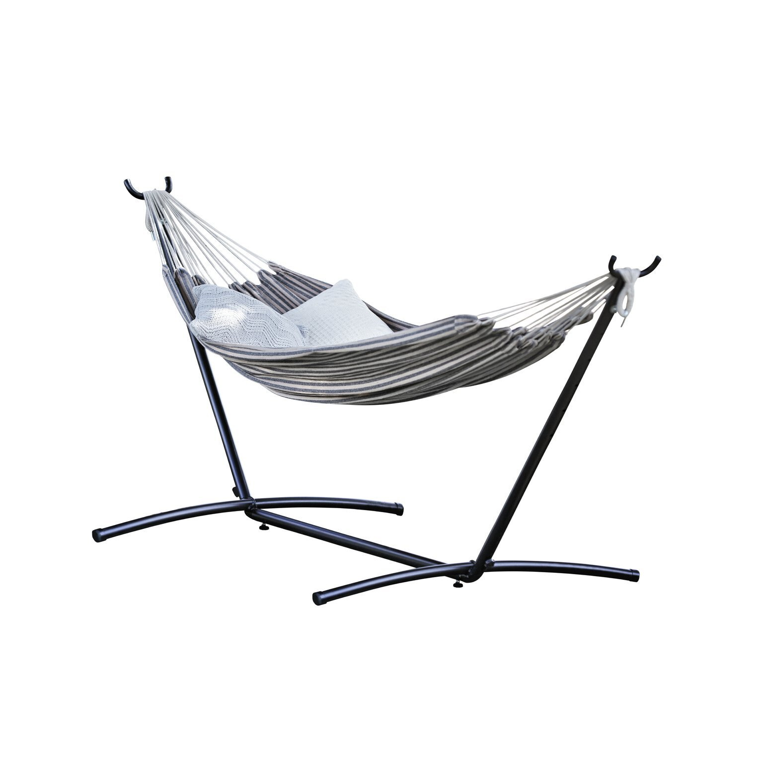 Argos Home Hammock with Metal Stand - White & Grey - image 1