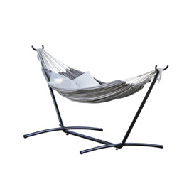 Argos Home Hammock with Metal Stand - White & Grey - thumbnail 1