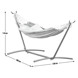 Argos Home Hammock with Metal Stand - White & Grey - thumbnail 2