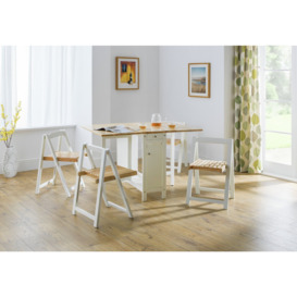 Julian Bowen Savoy Dining Table & 4 Chairs - White & Natural - thumbnail 2