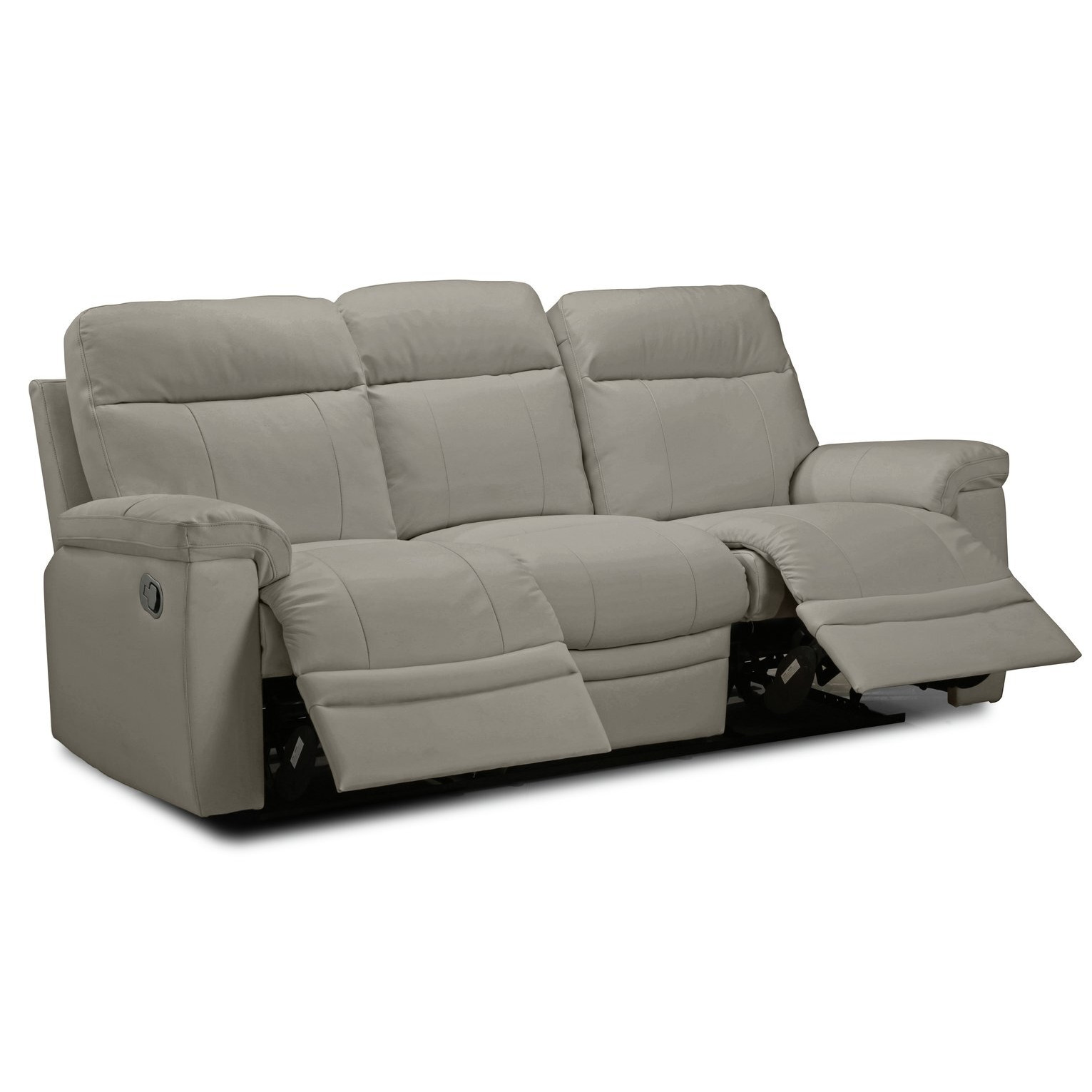 Seater Manual Recliner Sofa Grey