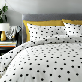 Argos Home Monochrome Spots White &Black Bedding Set -Single - thumbnail 1