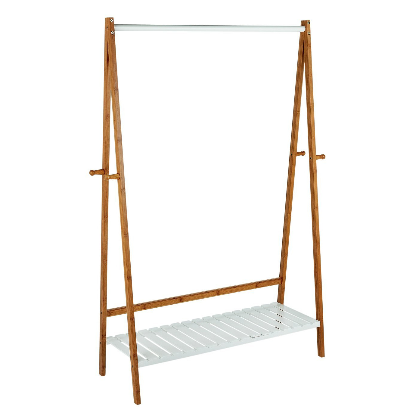 Argos Home Belvoir Clothes Rail with Shelf - Bamboo & White - image 1