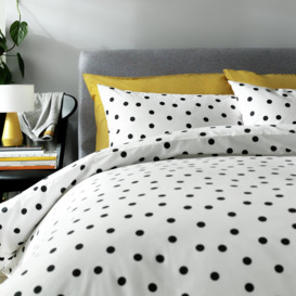 Argos Home Monochrome Spots White &Black Bedding Set -Double - thumbnail 1