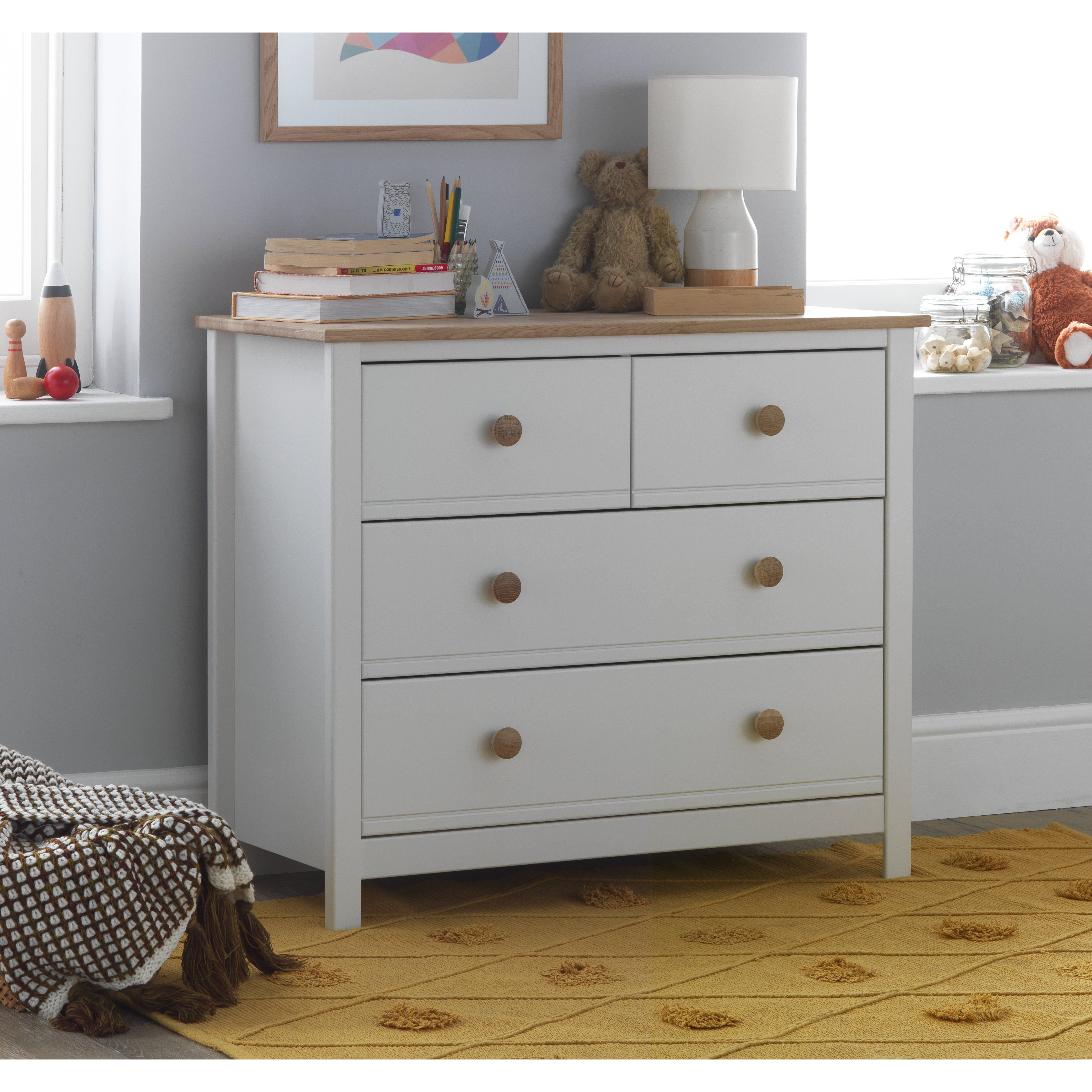 Habitat Brooklyn 2+2 Chest of Drawers - White and Oak - image 1