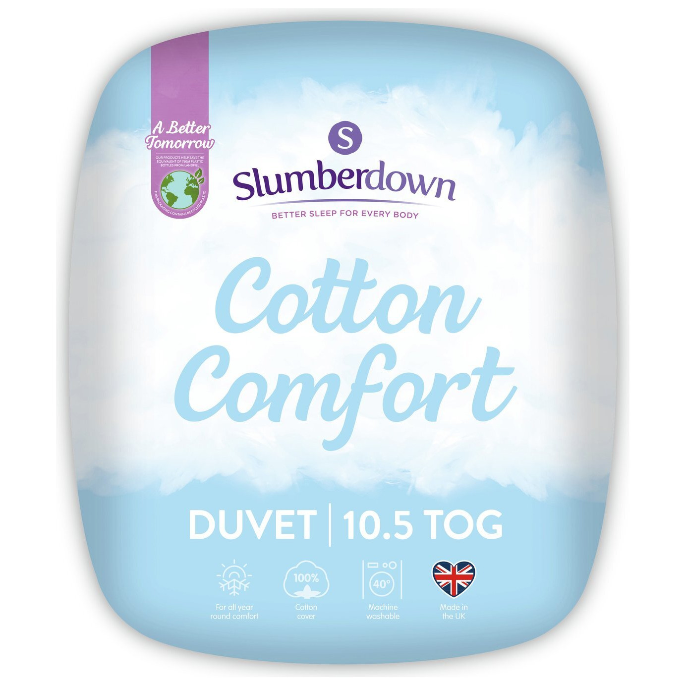 Slumberdown Cotton Comfort 10.5 Tog Duvet - Single - image 1