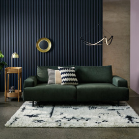 Habitat Julien Fabric 3 Seater Sofa - Dark Green - thumbnail 2