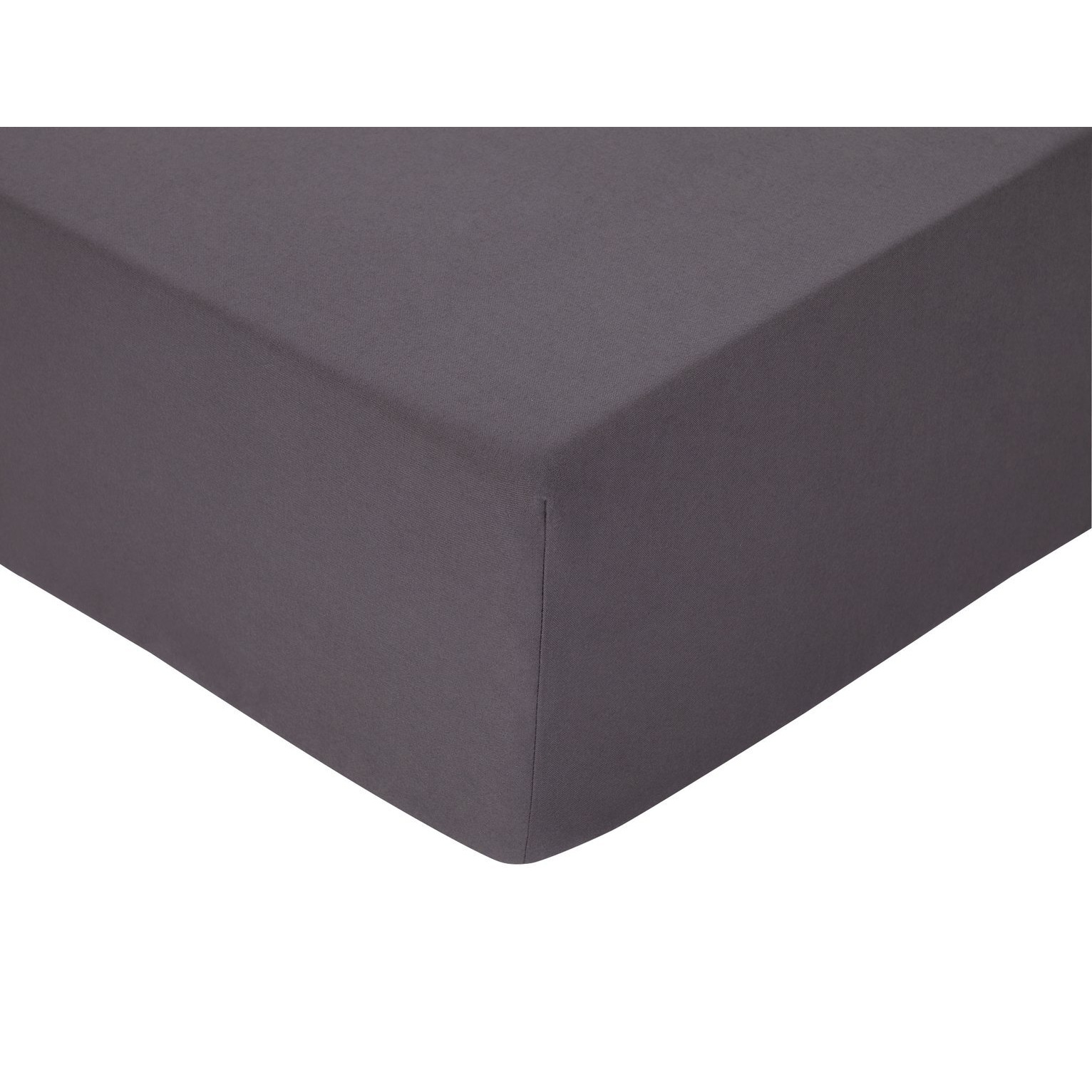 Habitat Brushed Cotton Charcoal Fitted Sheet - Toddler - image 1