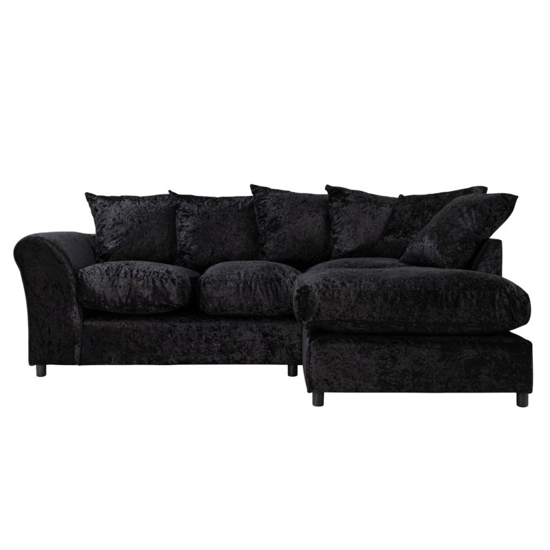 Argos Home Megan Fabric Right Hand Corner Chaise Sofa -Black by Argos |  ufurnish.com