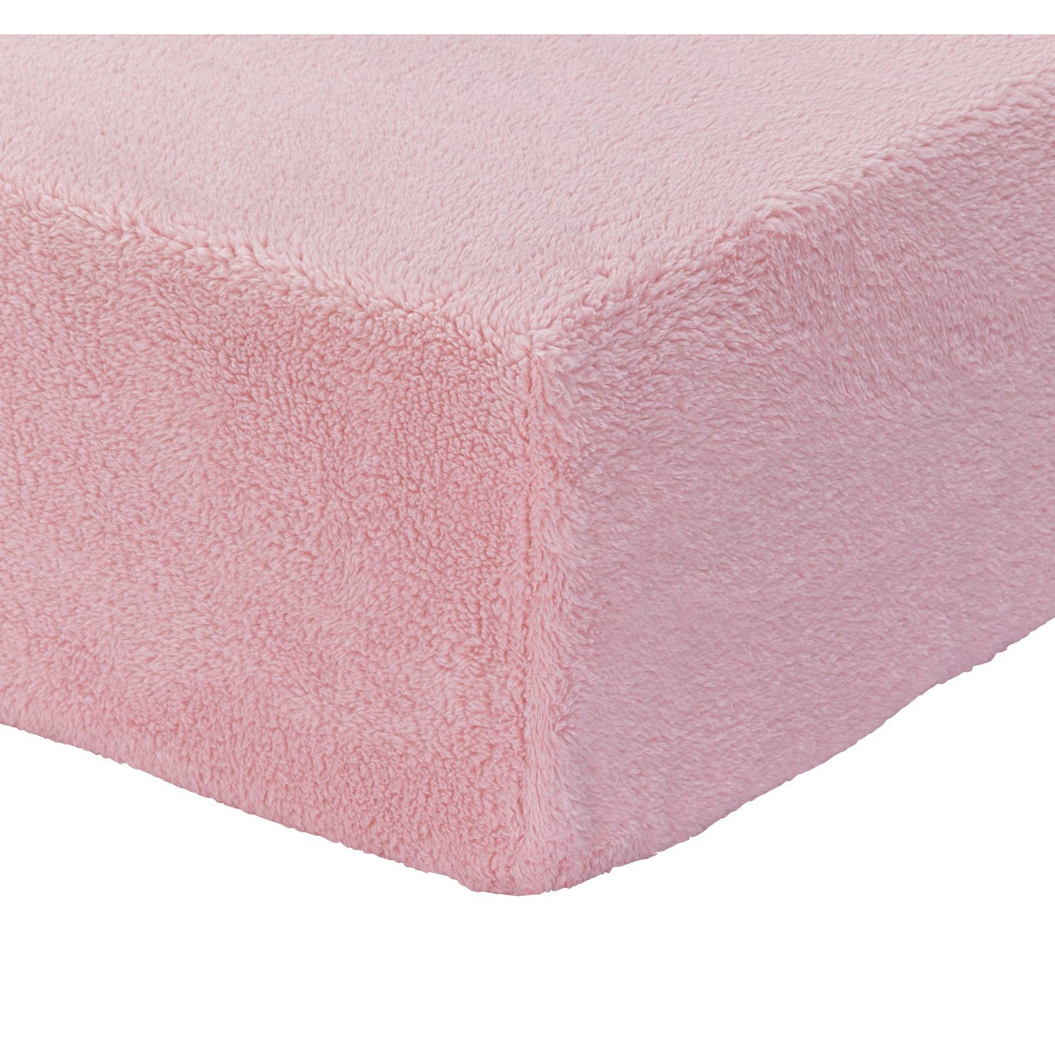 Argos Home Fleece Pale Pink Fitted Sheet - Double - image 1