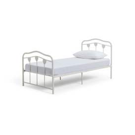 Argos Home Hearts Single Metal Bed Frame - White