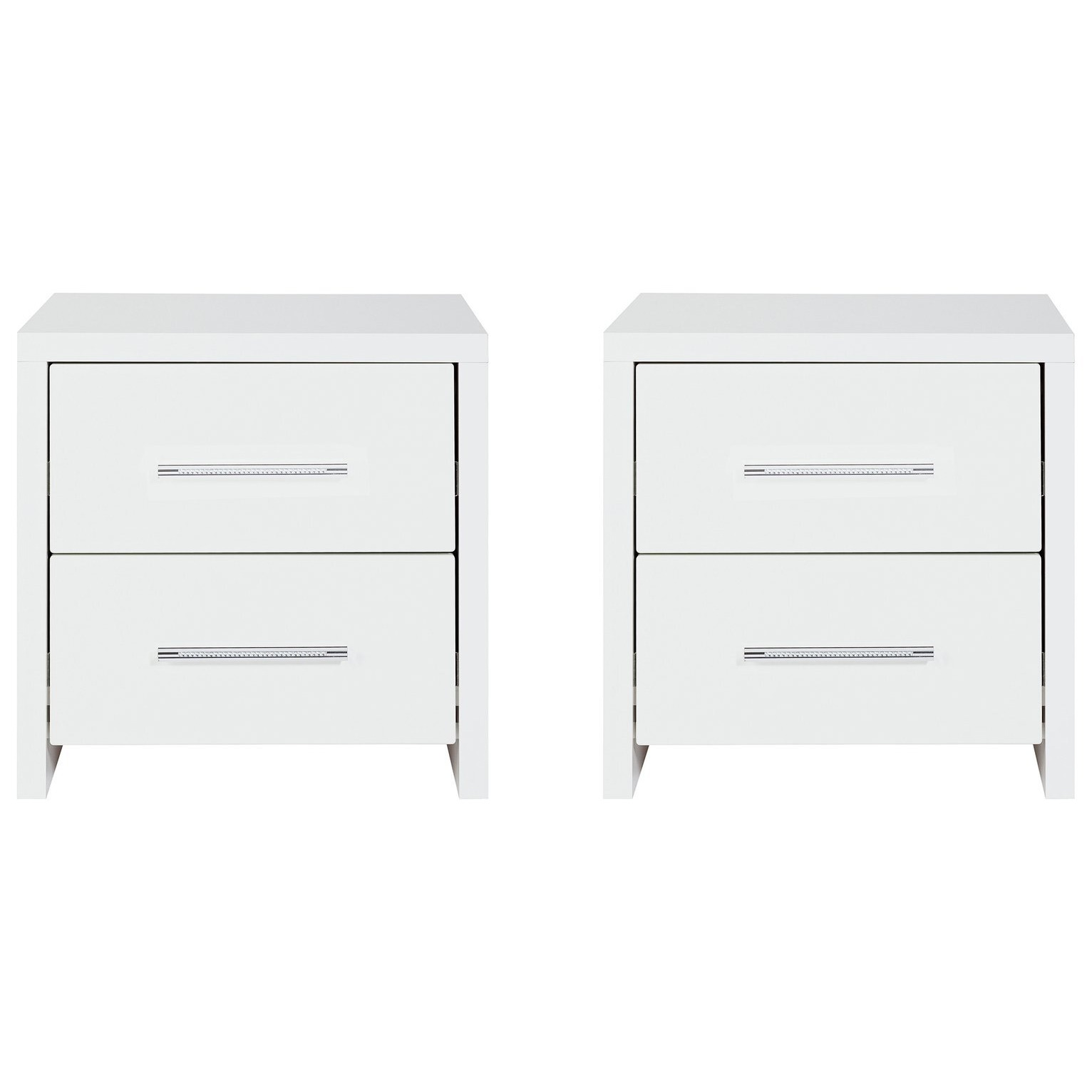 Argos Home Broadway Gloss 2 Bedside Tables Set - White