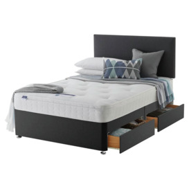Silentnight Travis Double Ortho 4 Drawer Divan Bed- Charcoal - thumbnail 1