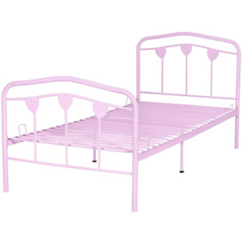 Argos Home Hearts Single Metal Bed Frame - Pink - thumbnail 2