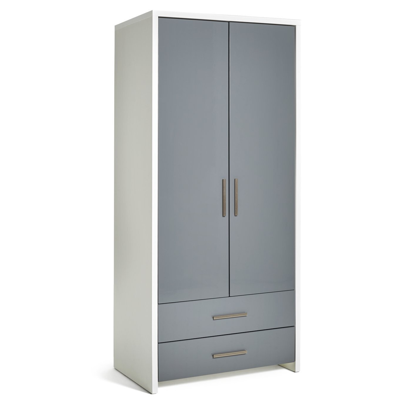 Argos Home Broadway 2 Dr 2 Drw Wardrobe - Grey Gloss & White