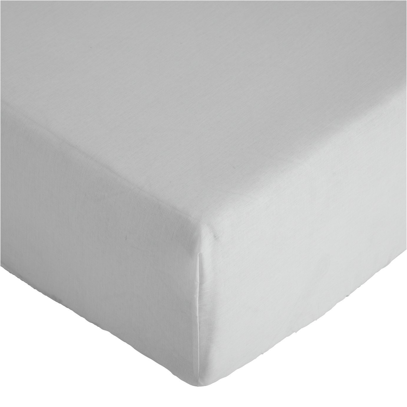 Argos Home Plain White Fitted Sheet - Superking - image 1