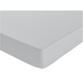 Habitat Pure Cotton 200TC Grey Deep Fitted Sheet - Double