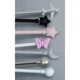 Argos Home Plane 120-210cm Extendable Curtain Pole - Chrome - thumbnail 2