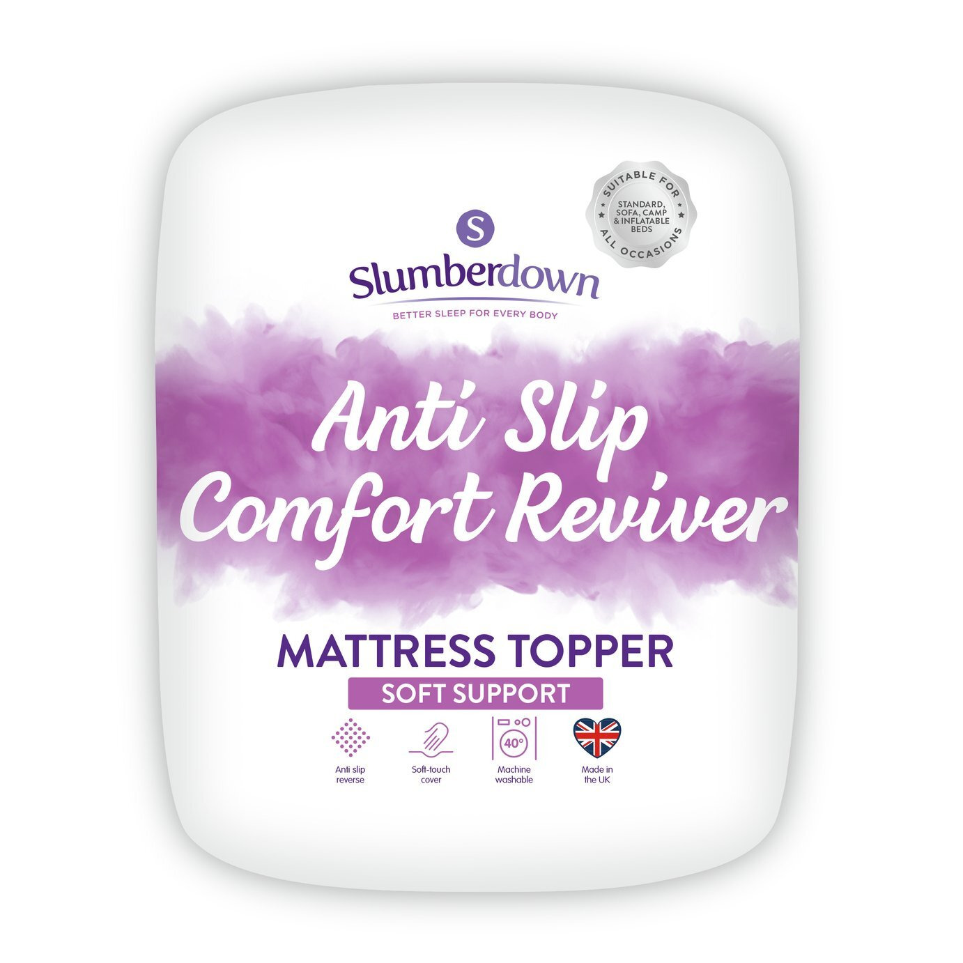 Slumberdown Anti Slip Comfort Mattress Topper - Kingsize - image 1