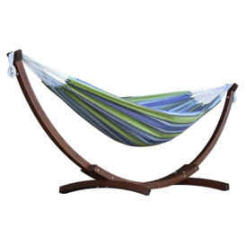 Vivere Oasis Double Hammock with Wooden Stand - thumbnail 1
