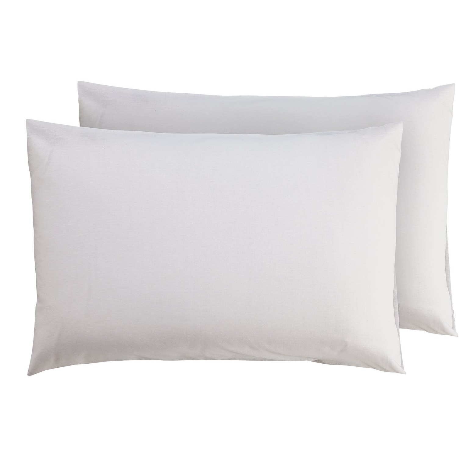 Argos Home Plain Standard Pillowcase Pair - White - image 1