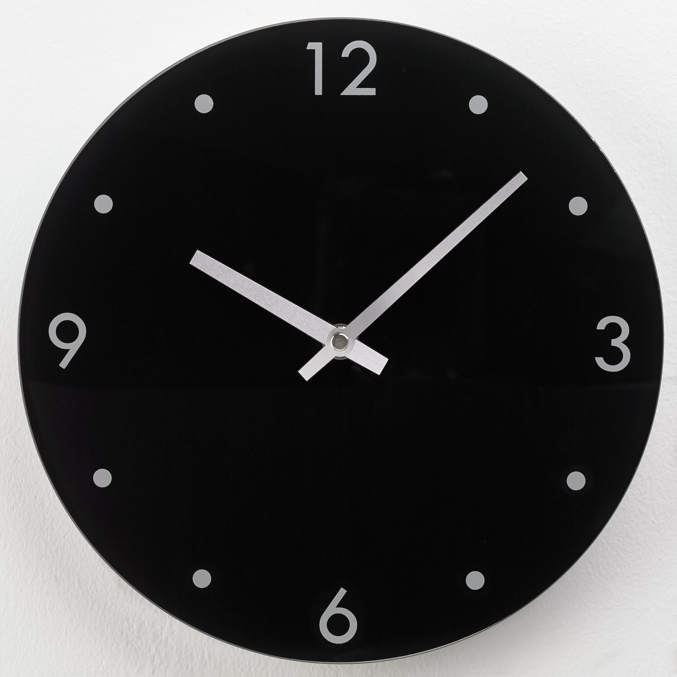 Argos Home Round Glass Wall Clock - Black - image 1