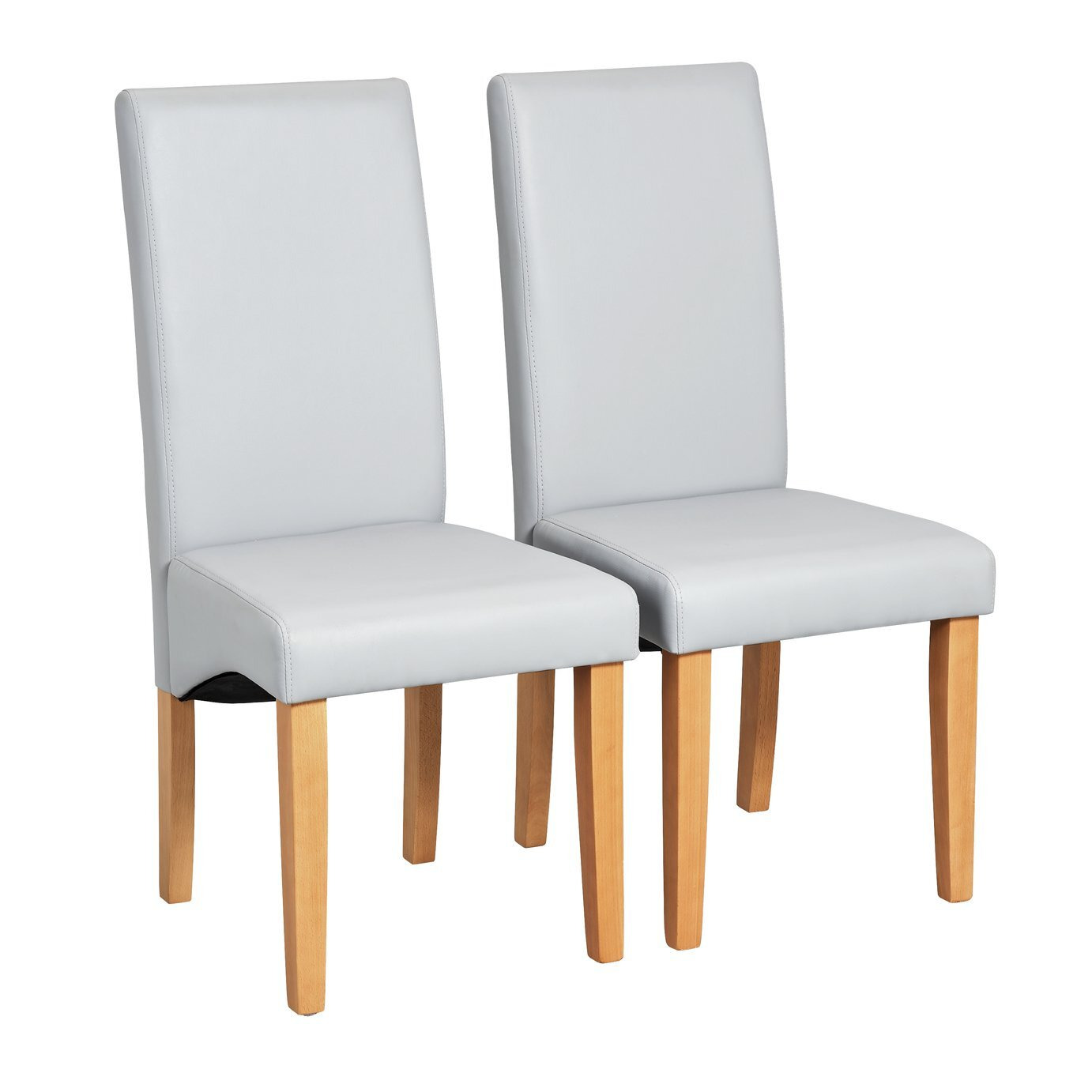Argos Home Pair of Skirted Dining Chairs - Grey - image 1