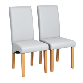 Argos Home Pair of Skirted Dining Chairs - Grey - thumbnail 1